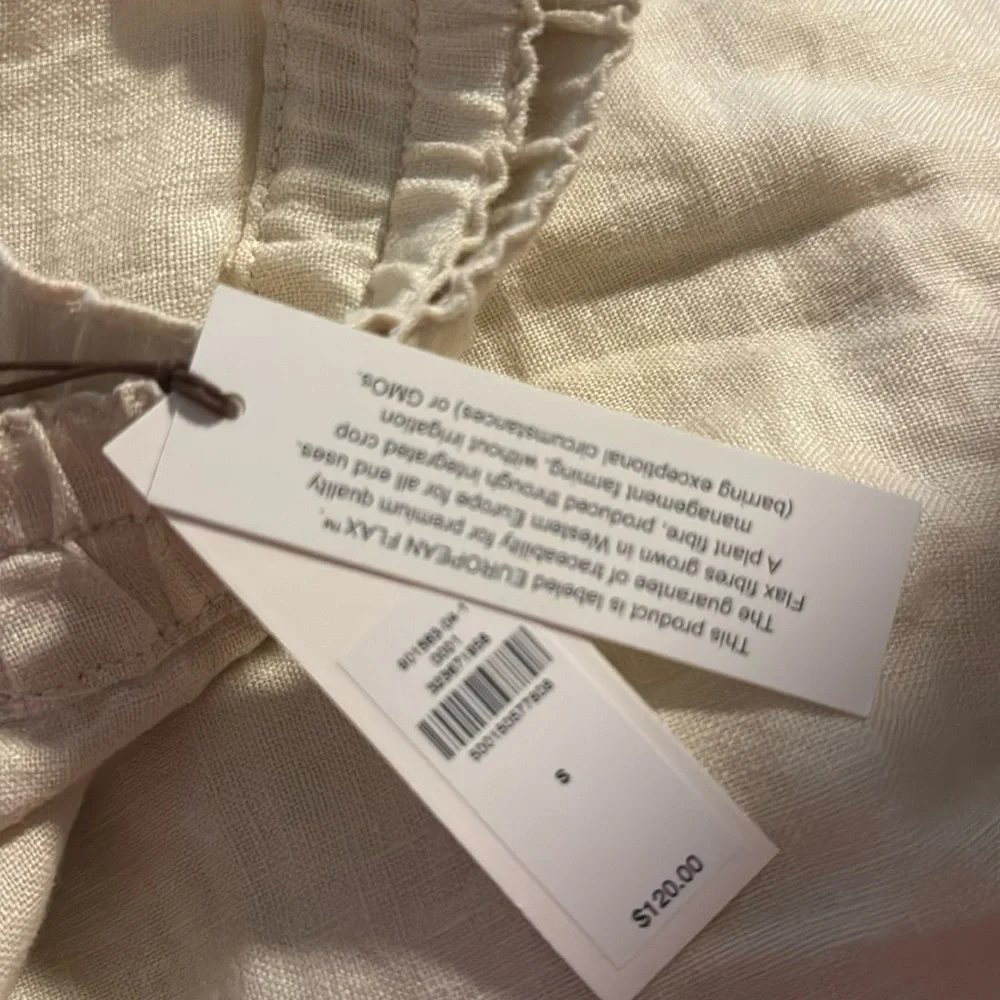 NWT! Banana Republic Cream Mid-Rise Relaxed Painter Pull-On Pant in Linen 🩷